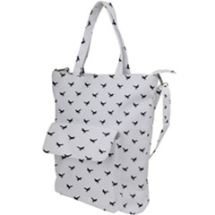 Birds Flying Motif Silhouette Print Pattern Shoulder Tote Bag by dflcprintsclothing