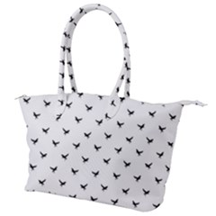 Birds Flying Motif Silhouette Print Pattern Canvas Shoulder Bag by dflcprintsclothing