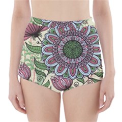 Flower Mandala High-waisted Bikini Bottoms by goljakoff