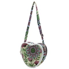 Flower Mandala Heart Shoulder Bag by goljakoff