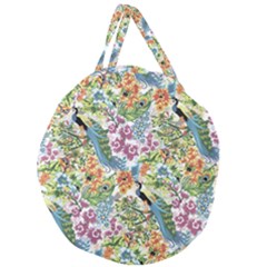 Peacock Pattern Giant Round Zipper Tote by goljakoff