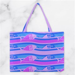 Fish Texture Blue Violet Module Medium Tote Bag