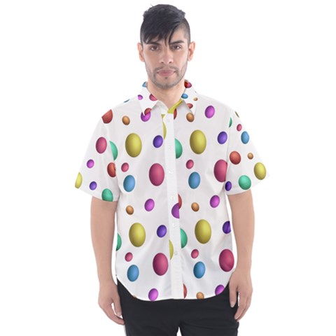 Egg Easter Texture Colorful Men s Short Sleeve Shirt by HermanTelo