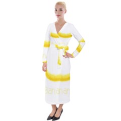 Banana Fruit Watercolor Painted Velvet Maxi Wrap Dress by Mariart