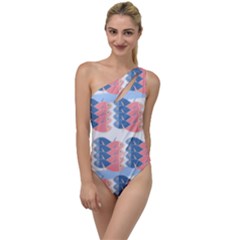 Fish Texture Rosa Blue Sea To One Side Swimsuit