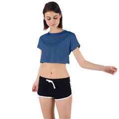 Aegean Blue - Tie Back Short Sleeve Crop Tee