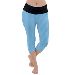 Baby Blue - Lightweight Velour Capri Yoga Leggings by FashionLane