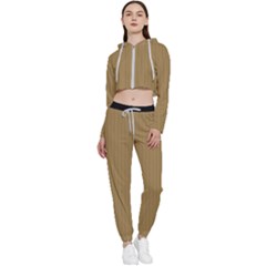 Bronze Mist - Cropped Zip Up Lounge Set