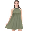 Calliste Green - Halter Neckline Chiffon Dress  View1