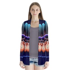 Fractal Flower Drape Collar Cardigan by Sparkle