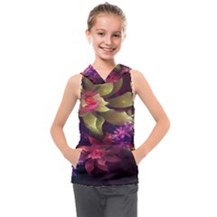 Fractal Flower Kids  Sleeveless Hoodie