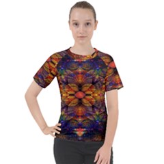 Fractal Flower Women s Sport Raglan Tee