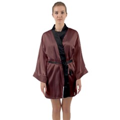 Bole Brown - Long Sleeve Satin Kimono by FashionLane