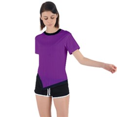 Dark Orchid - Asymmetrical Short Sleeve Sports Tee by FashionLane