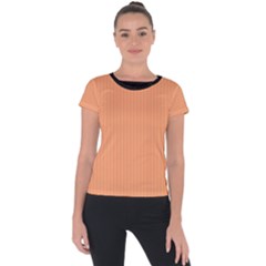 Cantaloupe Orange - Short Sleeve Sports Top  by FashionLane