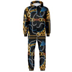 Chains Pattern Hooded Jumpsuit (men)  by designsbymallika