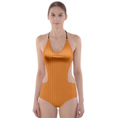 Cadmium Orange - Cut-out One Piece Swimsuit by FashionLane