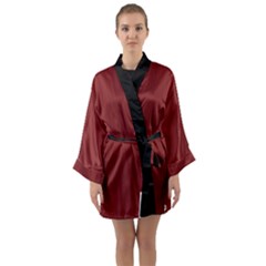 Chili Oil Red - Long Sleeve Satin Kimono by FashionLane