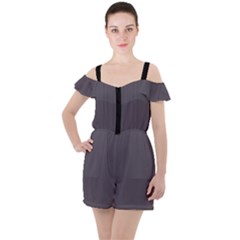 Dark Smoke Grey - Ruffle Cut Out Chiffon Playsuit by FashionLane