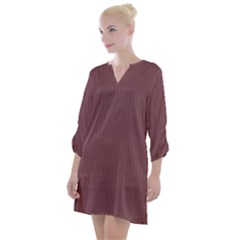 Dull Purple - Open Neck Shift Dress