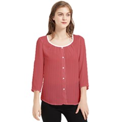 English Vermillion - Chiffon Quarter Sleeve Blouse by FashionLane