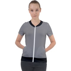 Just Grey - Short Sleeve Zip Up Jacket by FashionLane