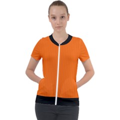 Just Orange - Short Sleeve Zip Up Jacket by FashionLane