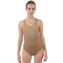 Pale Brown - Cut-Out Back One Piece Swimsuit View1