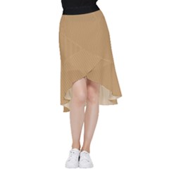 Pale Brown - Frill Hi Low Chiffon Skirt