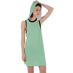 Pale Green - Racer Back Hoodie Dress by FashionLane