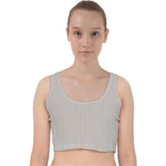 Pale Grey - Velvet Racer Back Crop Top by FashionLane