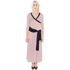 Pale Red - Quarter Sleeve Wrap Maxi Dress by FashionLane