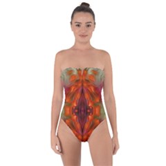 Landscape In A Colorful Structural Habitat Ornate Tie Back One Piece Swimsuit by pepitasart