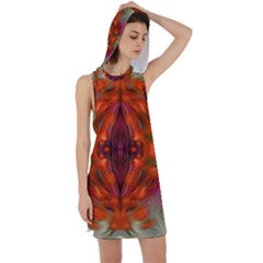 Landscape In A Colorful Structural Habitat Ornate Racer Back Hoodie Dress by pepitasart