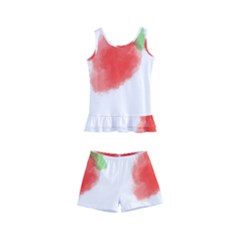 Strawbery Fruit Watercolor Painted Kids  Boyleg Swimsuit by Mariart