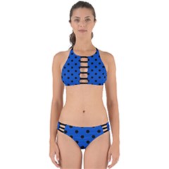 Large Black Polka Dots On Absolute Zero Blue - Perfectly Cut Out Bikini Set by FashionLane