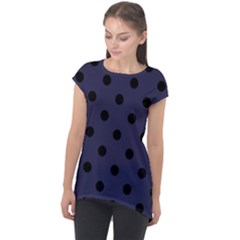 Large Black Polka Dots On Astral Aura - Cap Sleeve High Low Top by FashionLane