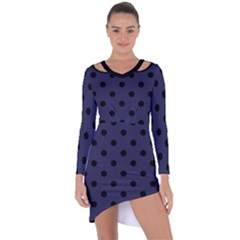 Large Black Polka Dots On Astral Aura - Asymmetric Cut-out Shift Dress by FashionLane