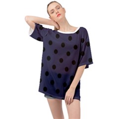 Large Black Polka Dots On Astral Aura - Oversized Chiffon Top by FashionLane