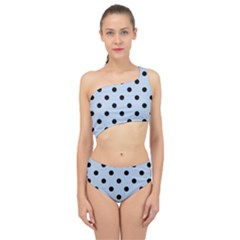 Large Black Polka Dots On Beau Blue - Spliced Up Two Piece Swimsuit by FashionLane