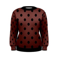 Large Black Polka Dots On Bole Brown - Women s Sweatshirt by FashionLane