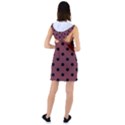 Large Black Polka Dots On Brandy Brown - Racer Back Hoodie Dress View2