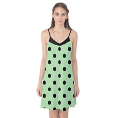 Large Black Polka Dots On Pale Green - Camis Nightgown by FashionLane