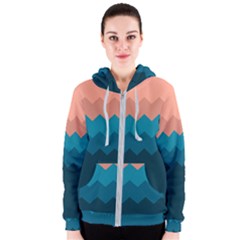 Flat Ocean Palette Women s Zipper Hoodie by goljakoff