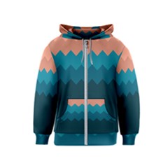 Flat Ocean Palette Kids  Zipper Hoodie by goljakoff