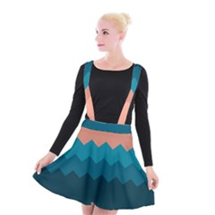 Flat Ocean Palette Suspender Skater Skirt by goljakoff