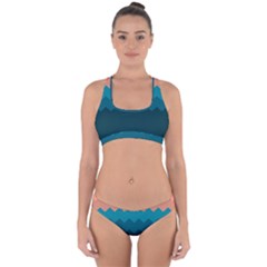 Flat Ocean Palette Cross Back Hipster Bikini Set