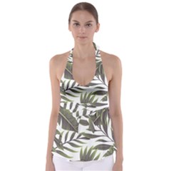 Tropical Leaves Babydoll Tankini Top by goljakoff