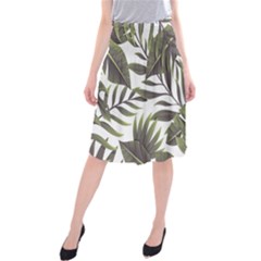 Tropical Leaves Midi Beach Skirt by goljakoff