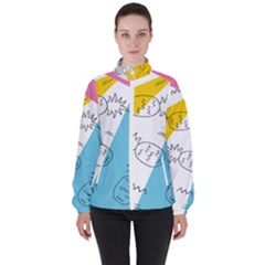 Modern Pineapples Women s High Neck Windbreaker by goljakoff